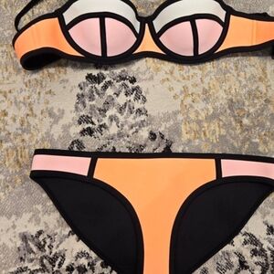 Triangl Swimwear Bikini in Black and Peach